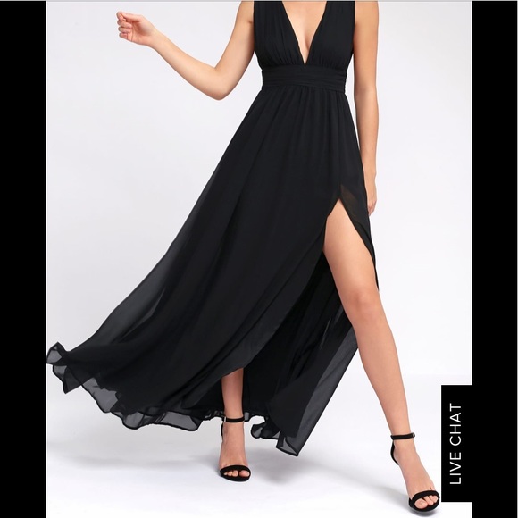 heavenly hues black maxi dress